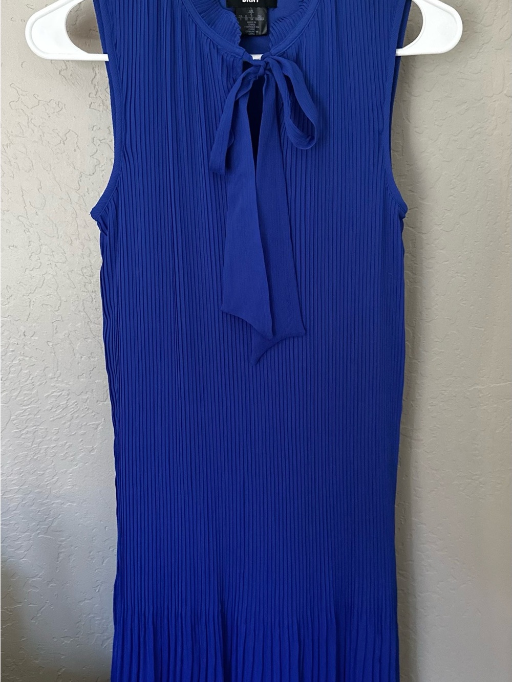 Dkny Sleeveless Pleated Midi Dress - Cobalt Blue